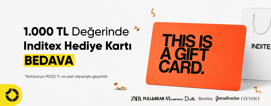 Ağustos Ayı’nda 19.000 TL ve Üzeri Alışverişe 1.000 TL Değerinde INDITEX Hediye Kartı Bedava!