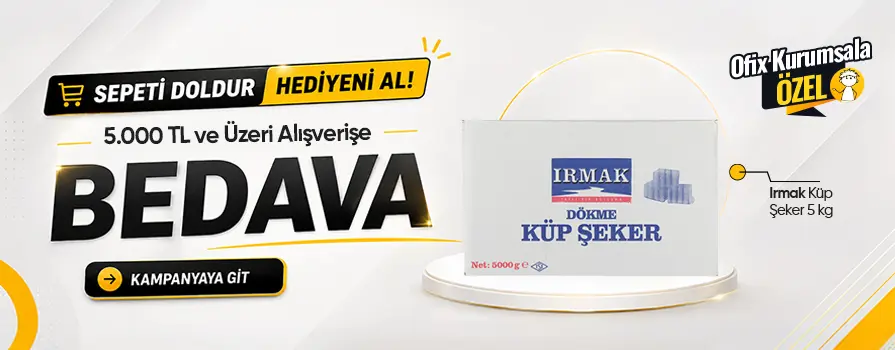 5.000 TL ve Üzeri Alışverişinize Irmak Küp Şeker 5 kg BEDAVA!