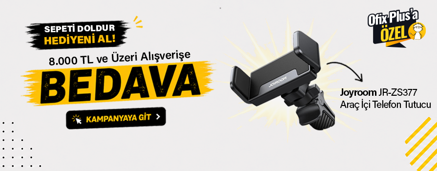 8.000 TL ve Üzeri Alışverişinize Joyroom Araç İçi Telefon Tutucu BEDAVA!