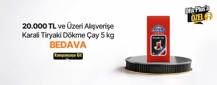20.000 TL ve Üzeri Alışverişe Karali Tiryaki Dökme Çay 5 kg BEDAVA!