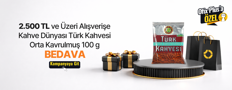 2.500 TL ve Üzeri Alışverişe Kahve Dünyası Türk Kahvesi Orta Kavrulmuş 100 g BEDAVA!