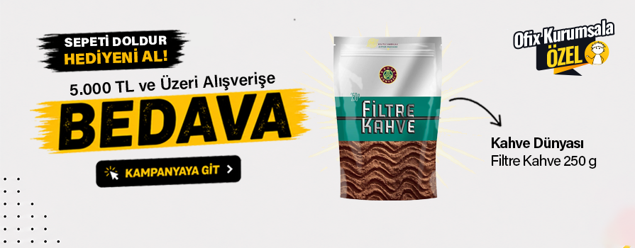 5.000 TL ve Üzeri Alışverişinize Kahve Dünyası Filtre Kahve 250 g BEDAVA!