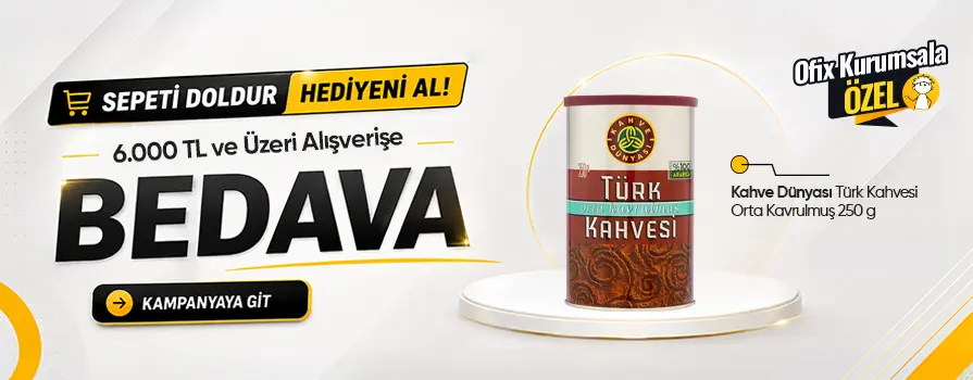 6.000 TL ve Üzeri Alışverişinize Kahve Dünyası Türk Kahvesi Orta Kavrulmuş 250 g BEDAVA!