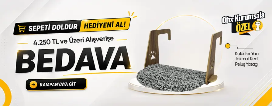 4.250 TL ve Üzeri Alışverişinize Kedi Peluş Yatağı Kalorifer Yanı Takmalı BEDAVA!
