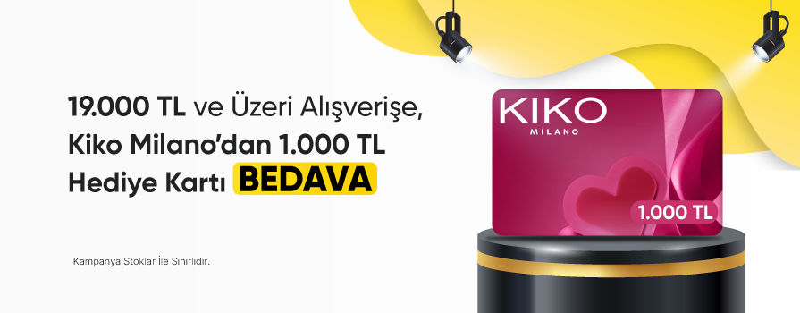 Mayıs Ayı’nda 19.000 TL ve Üzeri Alışverişe 1.000 TL Değerinde Kiko Milano Hediye Kartı Bedava!