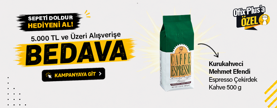 5.000 TL ve Üzeri Alışverişinize Kurukahveci Mehmet Efendi Espresso Çekirdek Kahve 500 g BEDAVA!