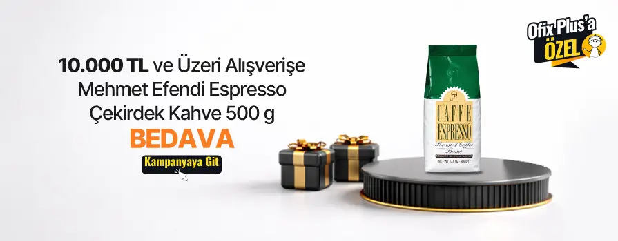 10.000 TL ve Üzeri Alışverişe Kurukahveci Mehmet Efendi Espresso Çekirdek Kahve 500 g BEDAVA!