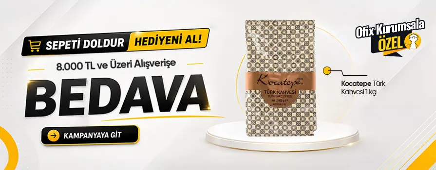8.000 TL ve Üzeri Alışverişinize Kocatepe Türk Kahvesi 1 kg BEDAVA!