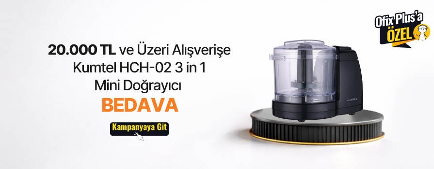 20.000 TL ve Üzeri Alışverişinize Kumtel HCH-02 3 in 1 Mini Doğrayıcı 500 ml BEDAVA!