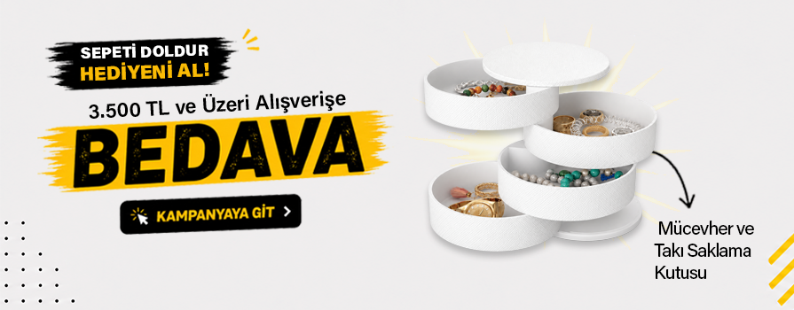 3.500 TL ve Üzeri Alışverişinize Mücevher Ve Takı Saklama Kutusu Organizer BEDAVA!