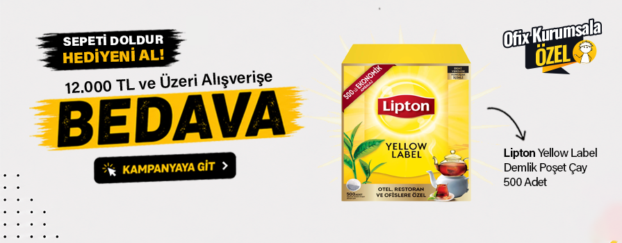 12.000 TL ve Üzeri Alışverişinize Lipton Yellow Label Demlik Poşet Çay BEDAVA!