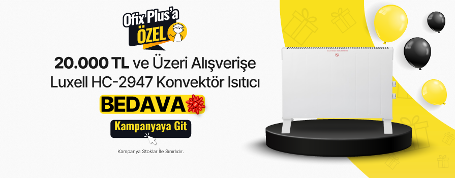 20.000 TL ve Üzeri Alışverişe Luxell HC-2947 Konvektör Isıtıcı 2.500 W - Beyaz BEDAVA!