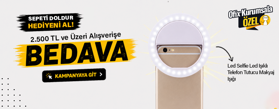 2.500 TL ve Üzeri Alışverişinize Led Işıklı Telefon Tutucu Makyaj Işığı BEDAVA!