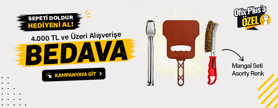 4.000 TL ve Üzeri Alışverişinize Mangal Seti Asorty Renk BEDAVA!