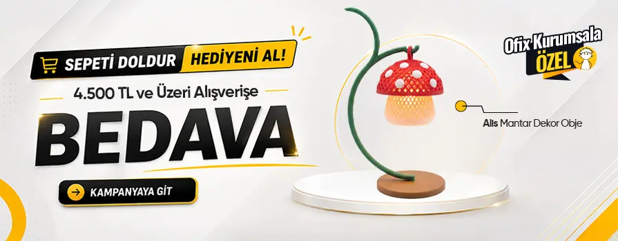 4.500 TL ve Üzeri Alışverişinize Mantar Dekor Obje BEDAVA!