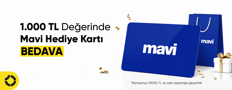 Ağustos Ayı’nda 19.000 TL ve Üzeri Alışverişe 1.000 TL Değerinde MAVİ Hediye Kartı Bedava!
