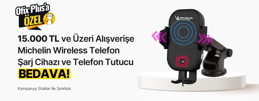 15.000 TL ve Üzeri Alışverişe Michelin MC33368 Wireless Telefon Şarj Cihazı ve Dokunmatik Akıllı Telefon Tutucu BEDAVA!