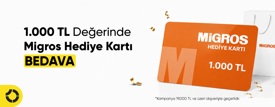 Ağustos Ayı’nda 19.000 TL ve Üzeri Alışverişe 1.000 TL Değerinde MİGROS Hediye Kartı Bedava!