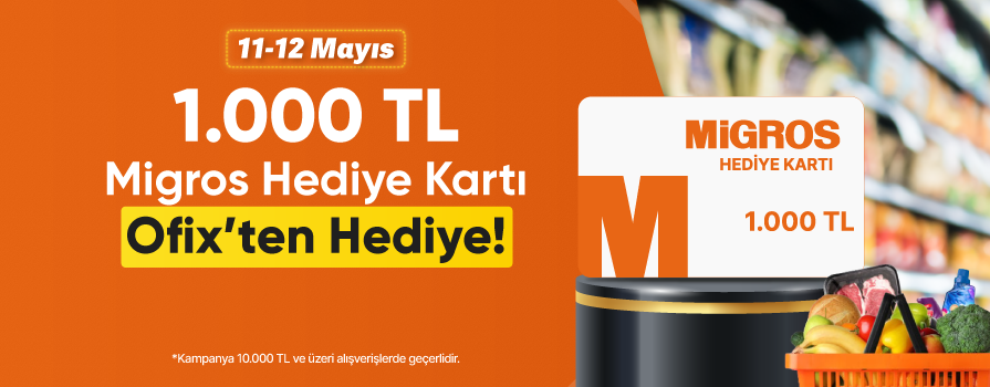 11-12 Mayıs Tarihlerinde 10.000 TL ve Üzeri Alışverişlerde 1.000 TL MİGROS HEDİYE ÇEKİ HEDİYE!