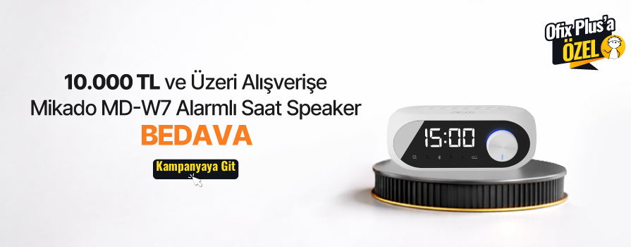 8.000 TL ve Üzeri Alışverişinize Mikado  Alarmlı Saat Speaker Speaker BEDAVA!