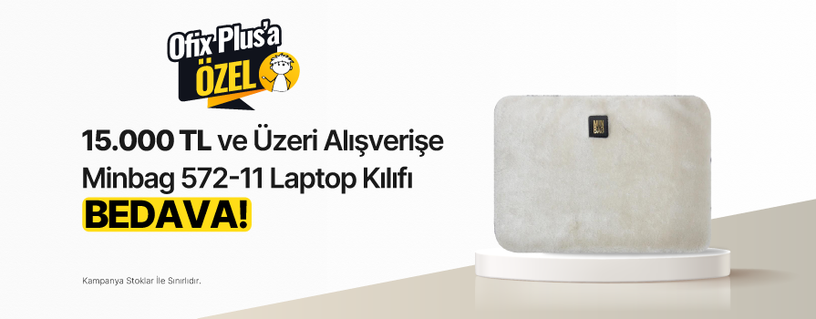 15.000 TL ve Üzeri Alışverişe Minbag 572-11 Plush 13" Laptop Kılıfı - Krem BEDAVA!