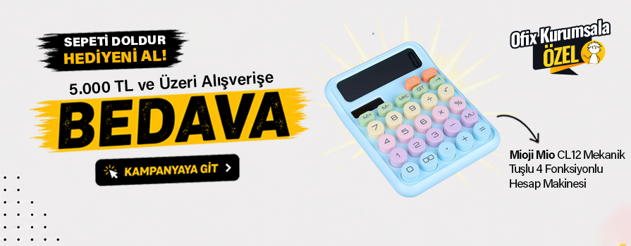 5.000 TL ve Üzeri Alışverişinize Hesap Makinesi - Karışık Renk BEDAVA!