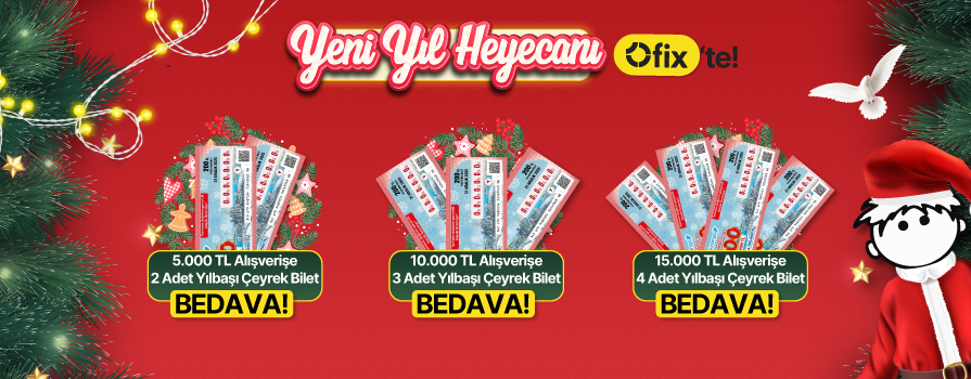 10.000 TL ve Üzeri Alışverişe 3 Adet Yılbaşı Milli Piyango Çeyrek Bileti HEDİYE!