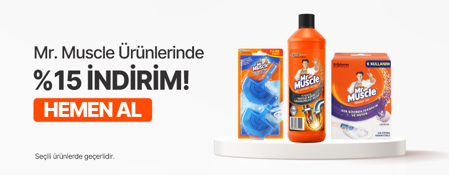 Ekim Ay’ı Boyunca Seçili Mr. Muscle Ürünlerinde %15 İNDİRİM!