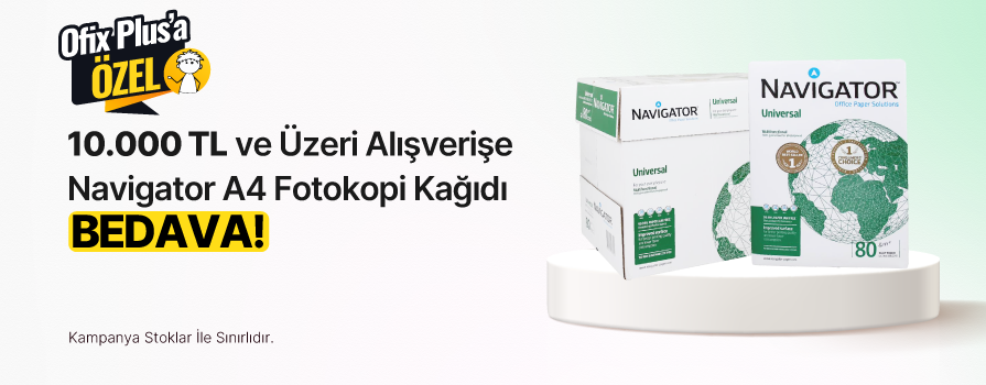 7.000 TL ve Üzeri Alışverişe Navigator A4 Fotokopi Kağıdı 80 g/m² 500 Yaprak x 5 Paket BEDAVA!