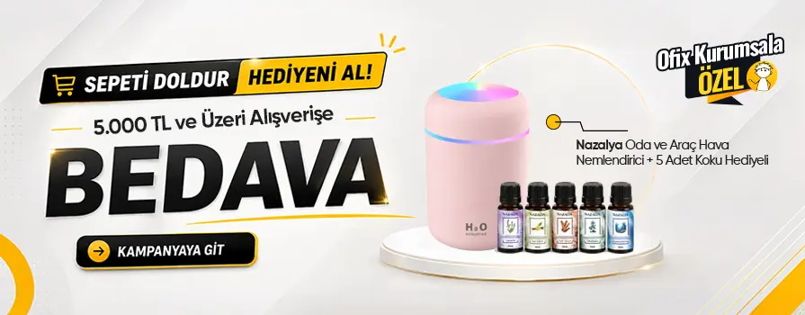 5.000 TL ve Üzeri Alışverişinize Oda ve Araç Hava Nemlendirici + 5 Adet Koku BEDAVA!