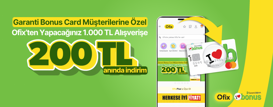 Ofix'te 1.000 TL ve üzeri alışverişe 200 TL indirim!