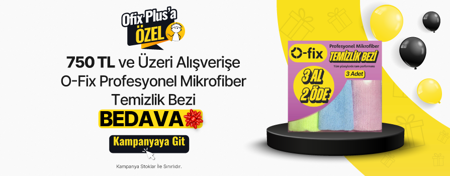 750 TL ve Üzeri Alışverişe O-Fix Profesyonel Mikrofiber Temizlik Bezi 40 x 40 cm - Karışık Renkler BEDAVA!!!