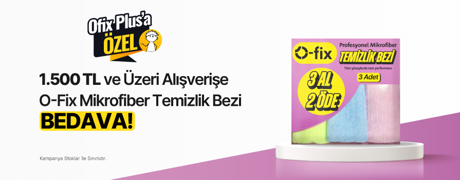1.500 TL ve Üzeri Alışverişe O-Fix Profesyonel Mikrofiber Temizlik Bezi BEDAVA