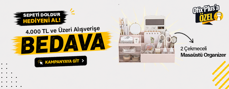 4.000 TL ve Üzeri Alışverişinize 2 Çekmeceli Masa Üstü Düzenleyici BEDAVA!