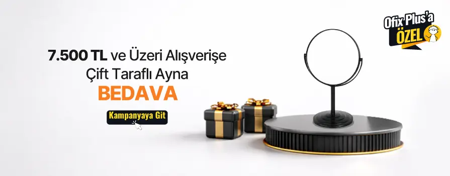 7.500 TL ve Üzeri Alışverişe Çift Taraflı Ayna - Siyah BEDAVA!