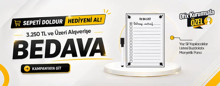 3.250 TL ve Üzeri Alışverişinize Yaz Sil Yapılacaklar Listesi - Buzdolabı Manyetik Pano BEDAVA!