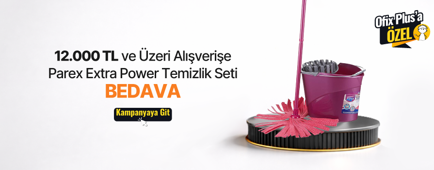 12.000 TL ve Üzeri Alışverişinize Parex Extra Power Temizlik Seti BEDAVA!