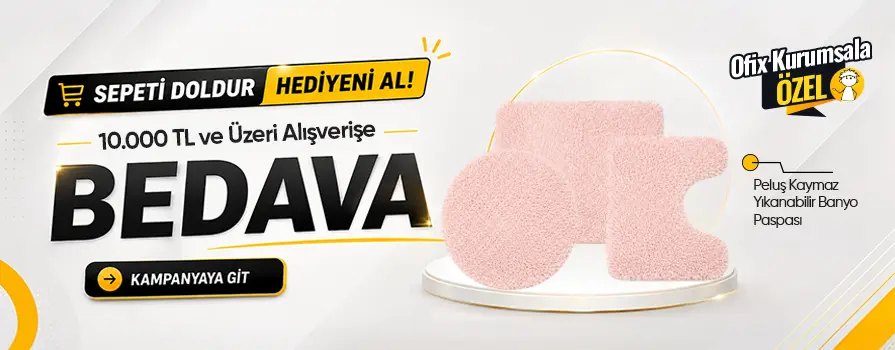 10.000 TL ve Üzeri Alışverişinize Peluş Kaymaz Yıkanabilir Banyo Paspası BEDAVA!