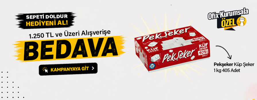 1.250 TL ve Üzeri Alışverişinize Pekşeker Küp Şeker 1 kg 405 Adet BEDAVA!