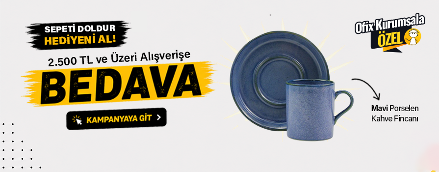 2.500 TL ve Üzeri Alışverişinize Mavi Porselen Kahve Fincanı BEDAVA!
