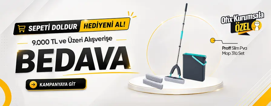 9.000 TL ve Üzeri Alışverişinize Mop 3'lü Set BEDAVA!