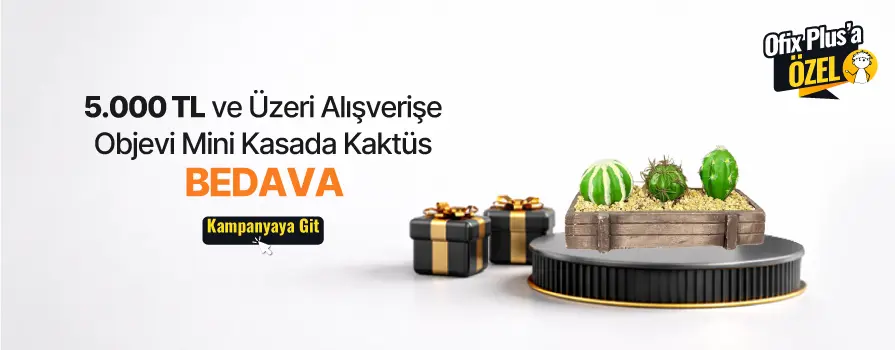 5.000 TL ve Üzeri Alışverişe Objevi Mini Kasada Kaktüs BEDAVA!