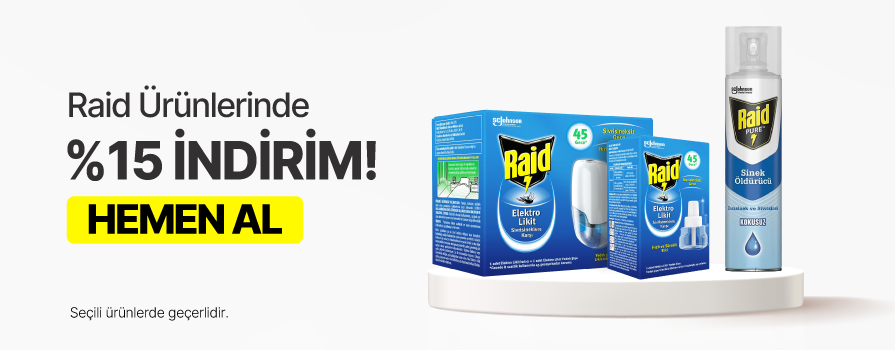 Ekim Ay’ı Boyunca Seçili Raid Ürünlerinde %15 İNDİRİM!	