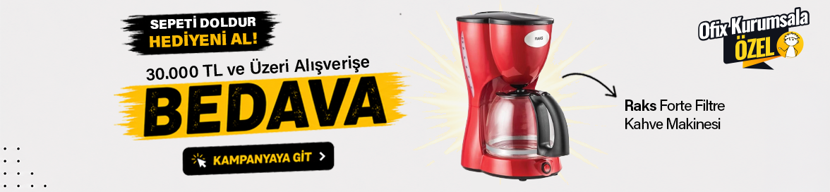 30.000 TL ve Üzeri Alışverişinize Raks Forte Filtre Kahve Makinesi BEDAVA!HERO