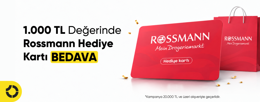 Ekim Ayında 20.000 TL ve Üzeri Alışverişe 1.000 TL Değerinde Rossmann Hediye Kartı!