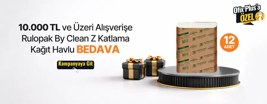 10.000 TL ve Üzeri Alışverişinize Rulopak By Clean Z Katlama Kağıt Havlu 2 Katlı 20 x 22.5 cm 150 Yaprak - 12 Adet BEDAVA!
