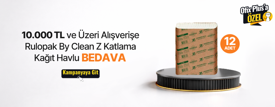 10.000 TL ve Üzeri Alışverişinize Rulopak By Clean Z Katlama Kağıt Havlu 2 Katlı 20 x 22.5 cm 150 Yaprak - 12 Adet BEDAVA!
