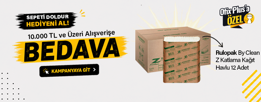 10.000 TL ve Üzeri Alışverişinize Rulopak By Clean Z Katlama Kağıt Havlu 2 Katlı 20 x 22.5 cm 150 Yaprak - 12 Adet BEDAVA!