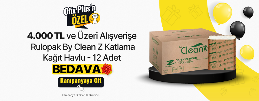 4.000 TL ve Üzeri Alışverişe Rulopak By Clean Z Katlama Kağıt Havlu 2 Katlı 20 x 22.5 cm 150 Yaprak - 12 Adet BEDAVA!
