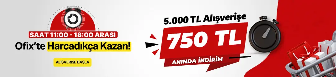 Bugün 11:00 - 18:00 Saatleri Arası Yapacağınız 5.000 TL ve Üzeri Alışverişinize ANINDA 750 TL İNDİRİM FIRSATI !HERO